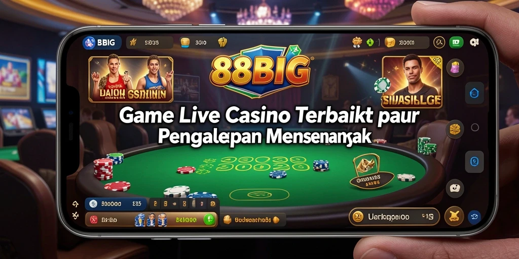 Screenshot gameplay Live Casino di 88BIG dengan dealer langsung