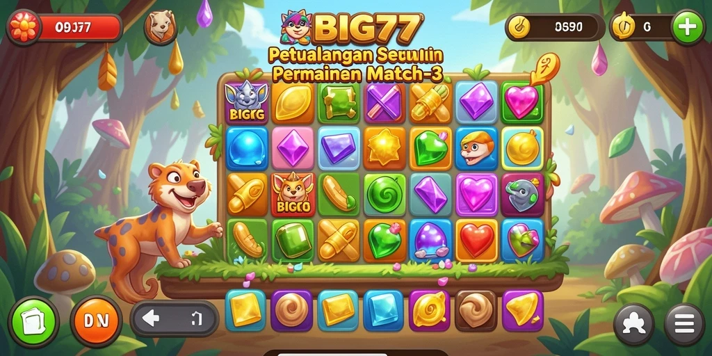 Tampilan gameplay yang seru dan penuh warna dari BIG77.