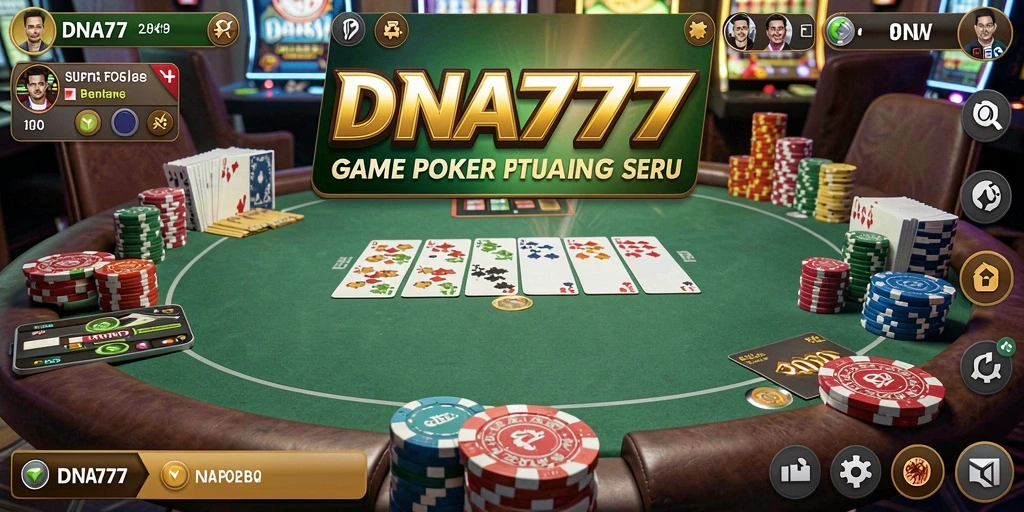 Tampilan menarik gameplay Poker di DNA777 dengan berbagai fitur seru.