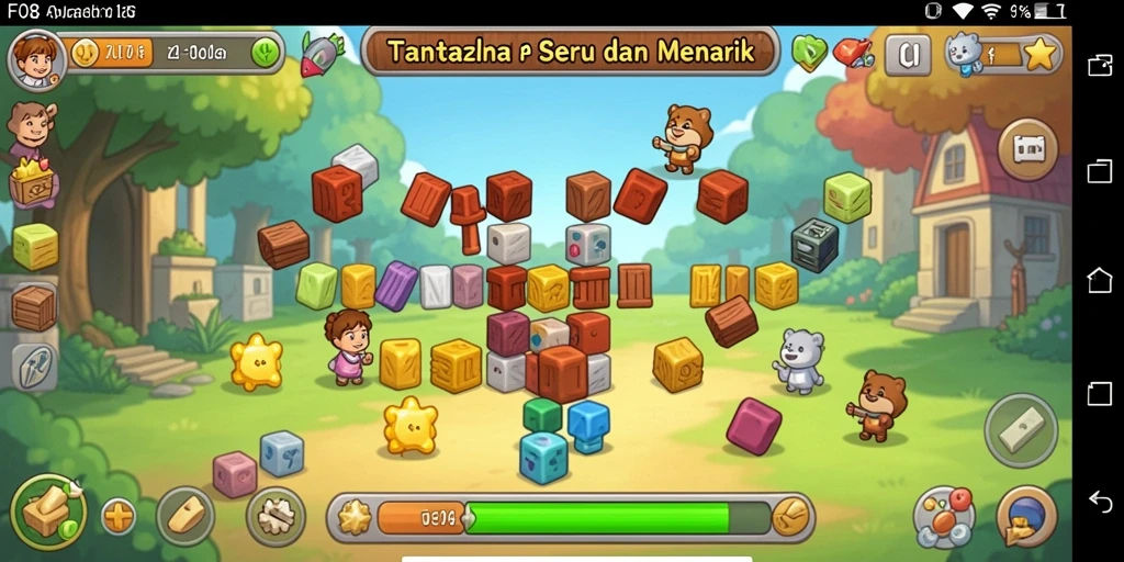 Tampilan gameplay F08 yang menarik dengan berbagai tantangan Puzzle.