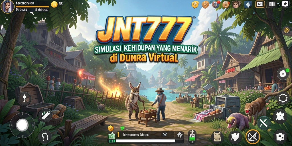 Screenshot utama JNT777 menampilkan gameplay simulasi yang menarik.