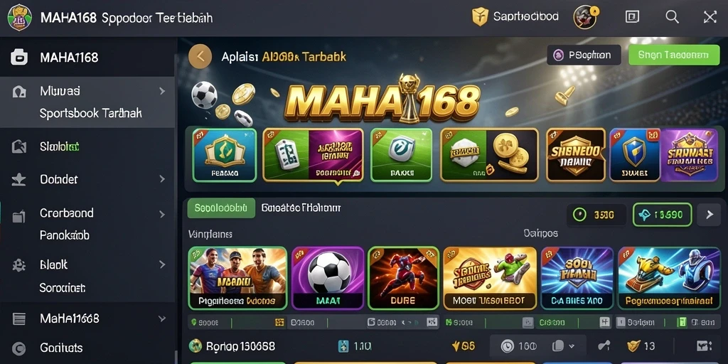 Tampilan gameplay interaktif dalam aplikasi Sportsbook MAHA168.