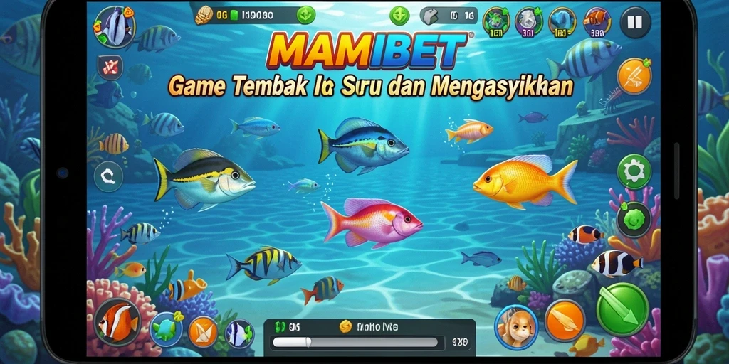 Screenshot gameplay MAMIBET menunjukkan aksi seru menangkap ikan.