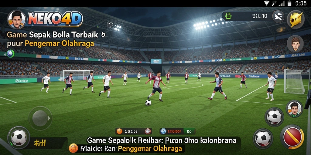 Tampilan gameplay NEKO4D dengan aksi sepak bola yang mendebarkan.