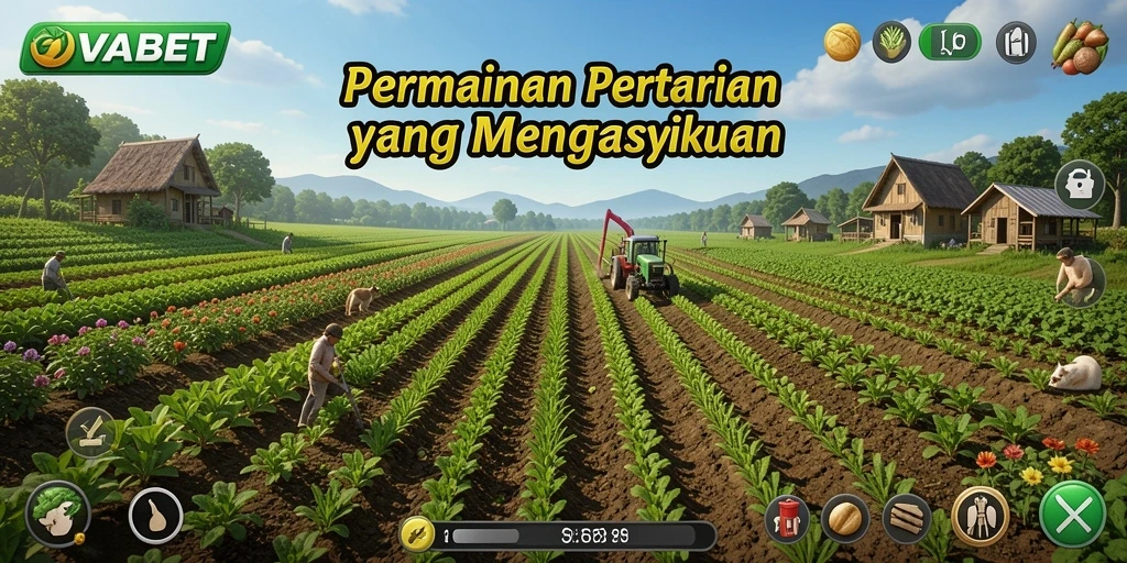 Tampilan gameplay OVABET dengan suasana pertanian yang menarik.