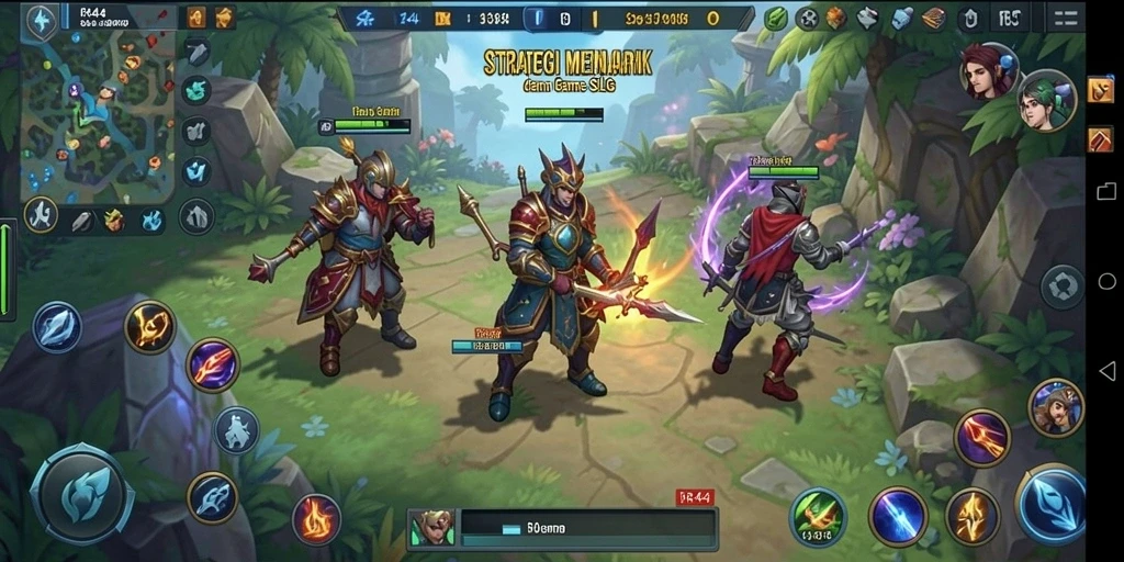 Tampilan gameplay menarik dari RR44 yang menunjukkan strategi SLG.