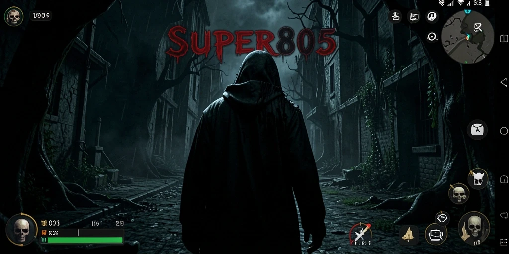Screenshot SUPER805 menampilkan gameplay horor yang menegangkan.