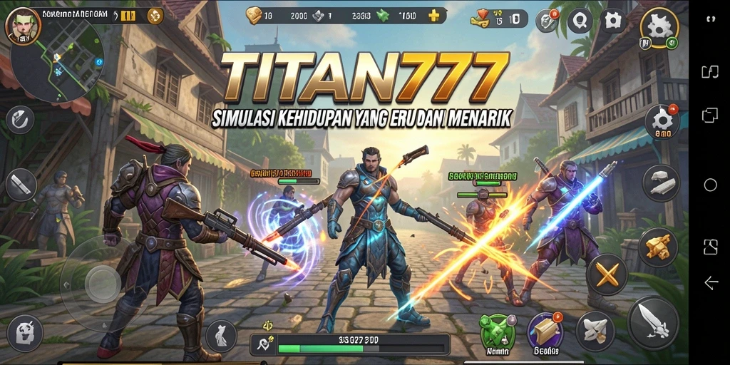 Tampilan gameplay yang menarik dari TITAN777 dengan berbagai aktivitas simulasi.