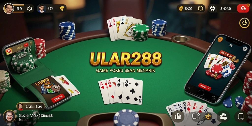 Tampilan menarik dari gameplay ULAR288 yang penuh aksi poker.