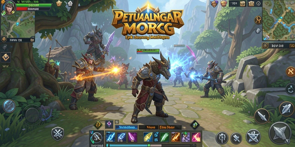 Tampak gameplay epik dalam VW108 yang menampilkan pertempuran MMORPG.
